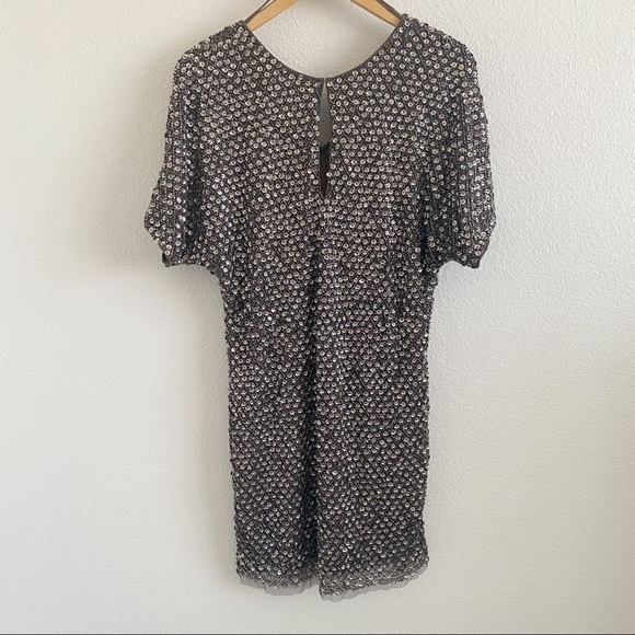 Aidan Mattox Sequin Beaded Sheath Cocktail Evening Wedding New Years Dress - Picture 8 of 14